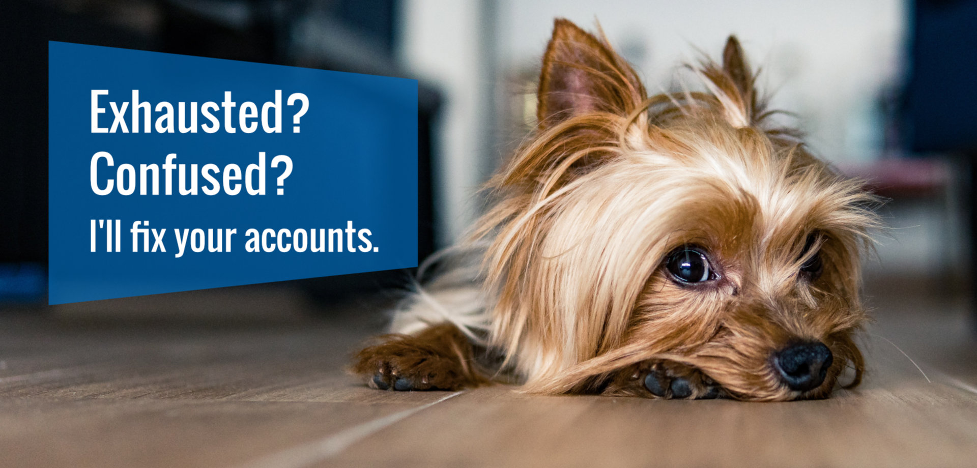 Exhausted? Confused? I'll fix your accounts.